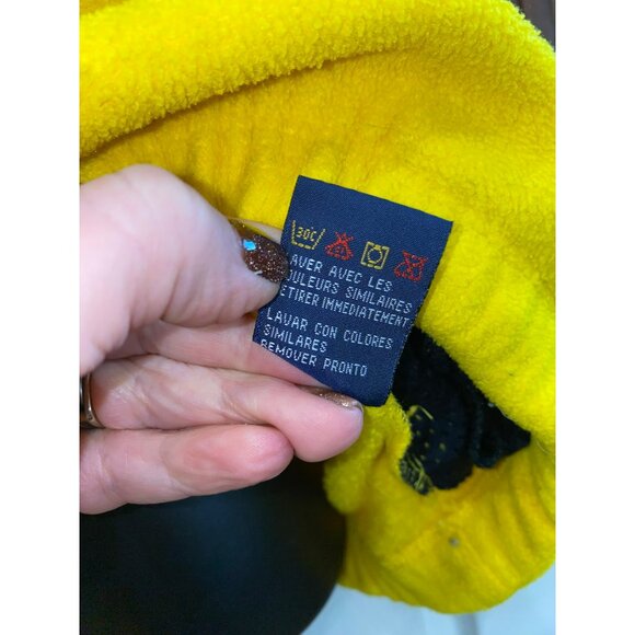 Vintage 90’s Y2K Tommy Hilfiger Yellow Fleece Pullover Jacket Men’s Size Large - Picture 8 of 9